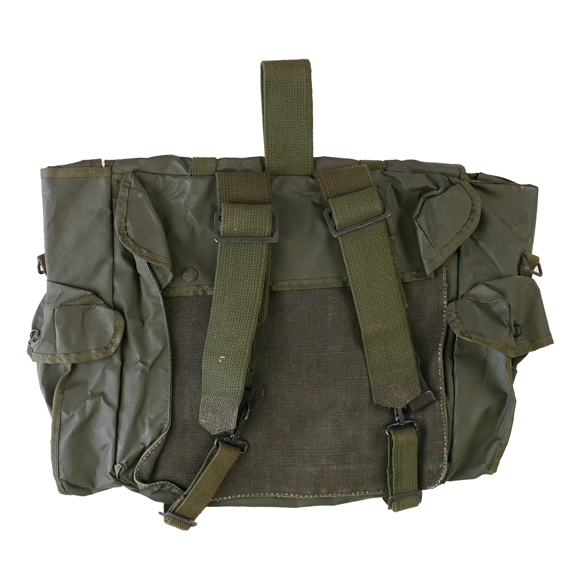 Issued Belgian OD Small Vinyl Rucksack - Image 2
