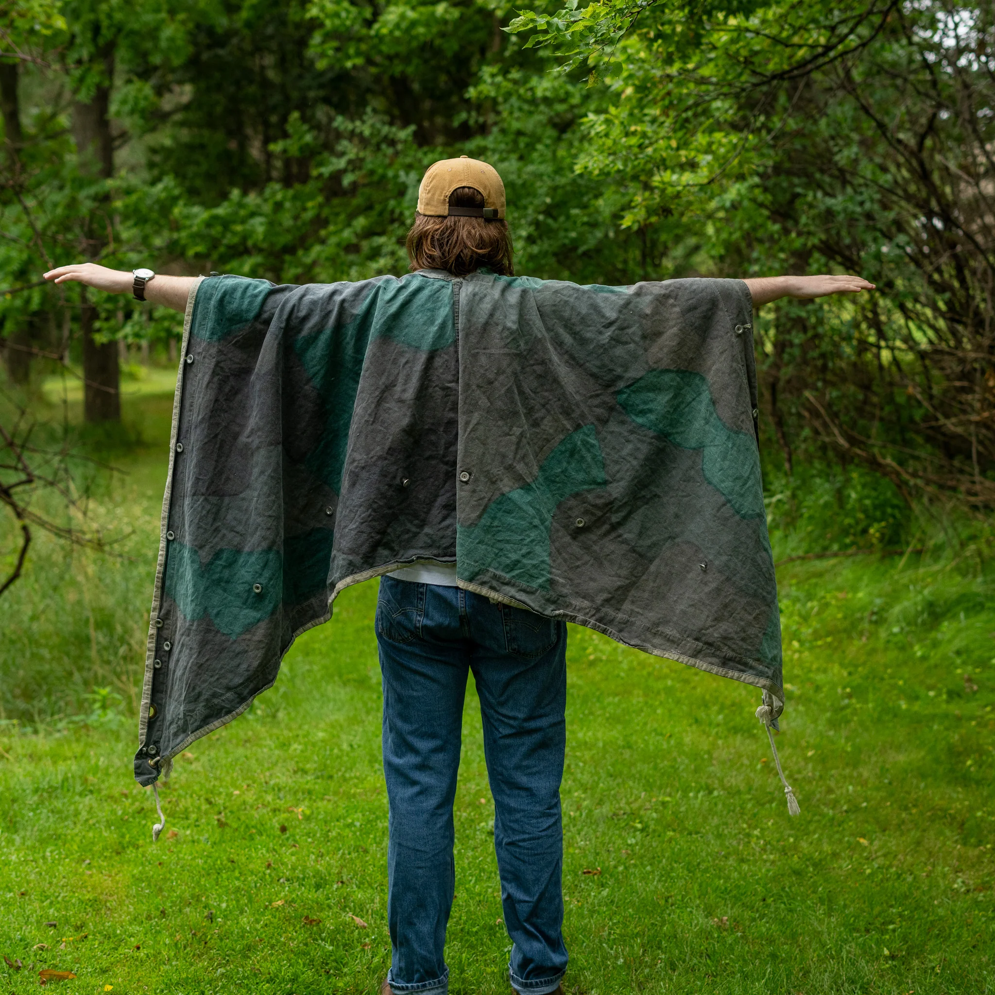 Issued Swedish Four Color "Knäppetält" M39 Poncho/Shelter Half - Image 5