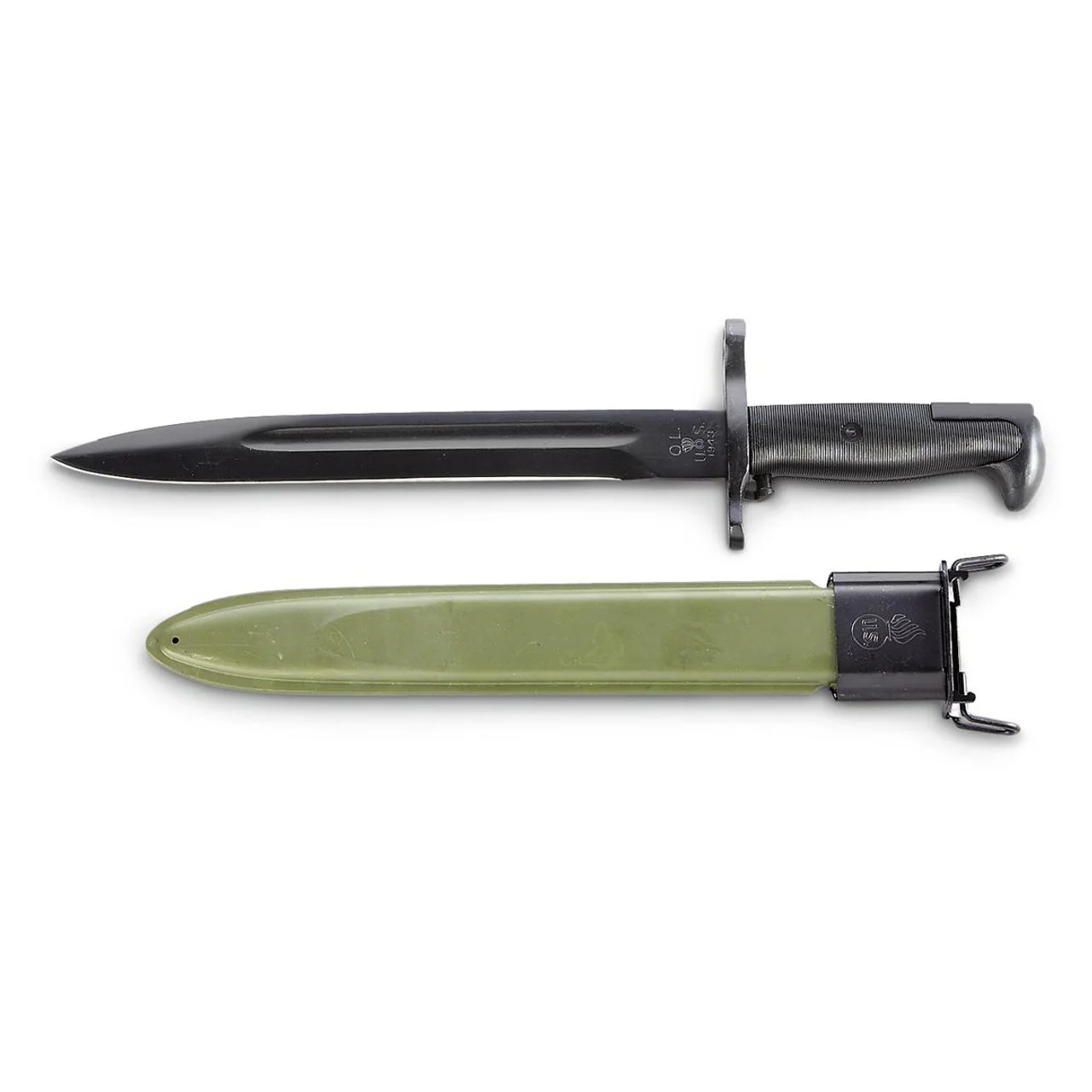 Reproduction Black M1 Garand  Bayonet w/M7 Scabbard