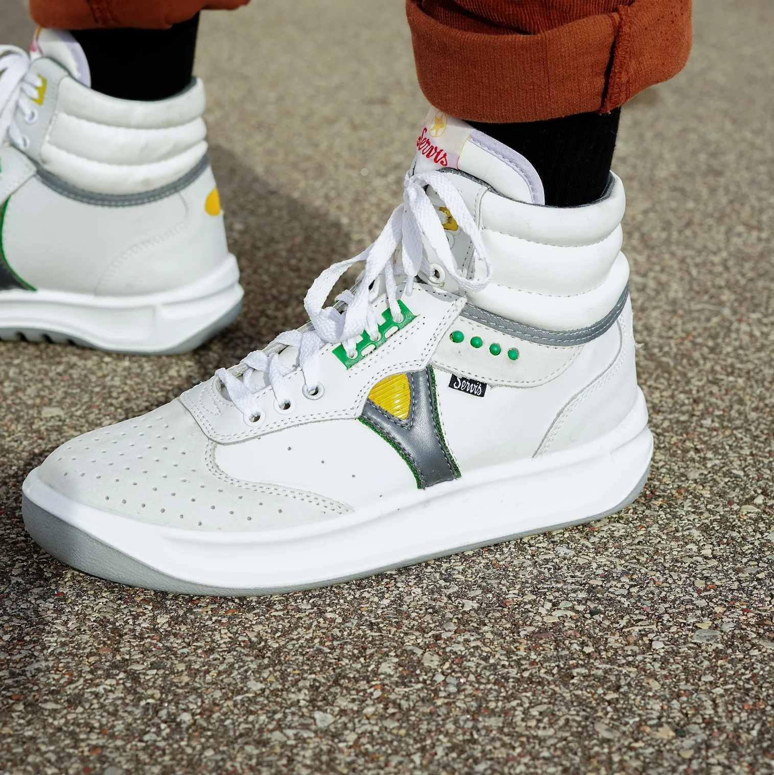White Servis Cheetah High Top Sneakers - Image 5